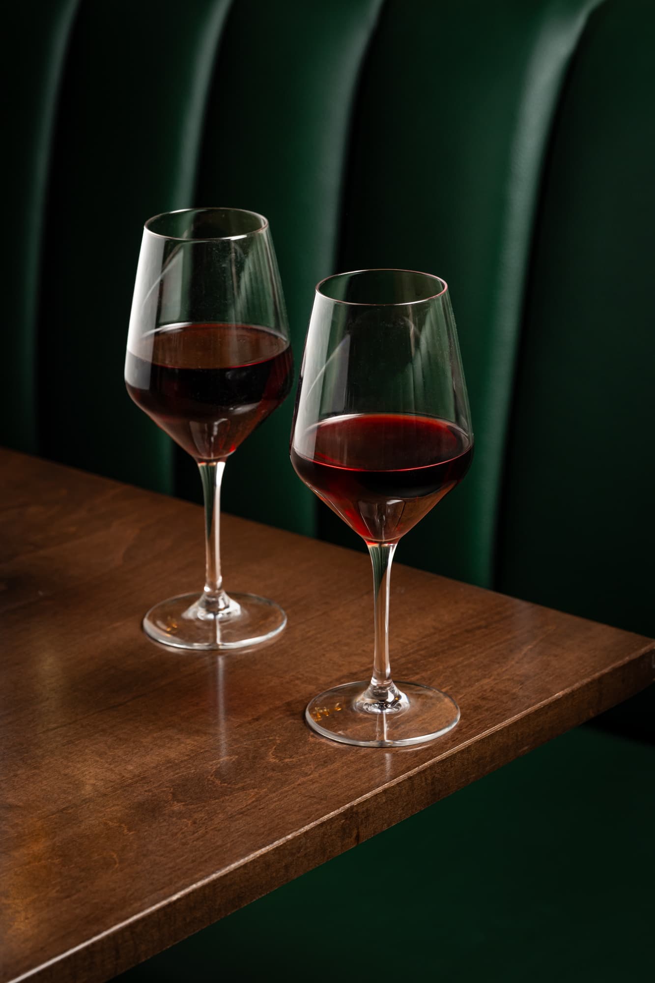 Two glasses of red wine at The Berczy Tavern, Old Town Toronto